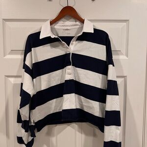 Aerie Navy and White Striped Long Sleeve Tee